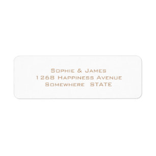 Simple Elegant Soft Gold Wedding Return Address Label