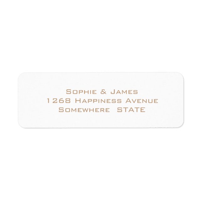 Simple Elegant Soft Gold Wedding Return Address Label (Front)