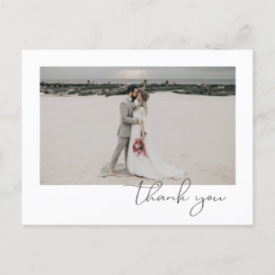 Simple Elegant Sophisticated Minimal Photo Wedding Announcement Postcard
