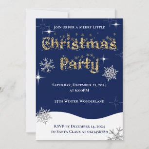 Simple Elegant Sparkling Christmas Glitter Sparkle Invitation