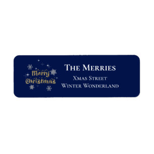 Simple Elegant Sparkling Christmas Glitter Sparkle Return Address Label