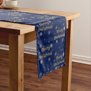 Simple Elegant Sparkling Christmas Glitter Sparkle Short Table Runner