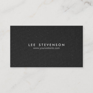 Simple Elegant  Speckled Black Canvas Look Business Card