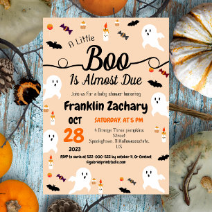 Simple Elegant Spooky Ghost, Halloween Baby Shower Invitation