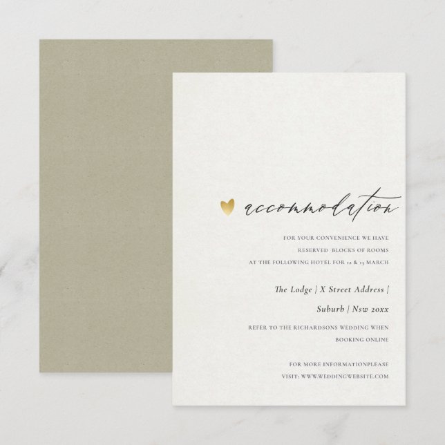 SIMPLE ELEGANT SQ KRAFT TYPOGRAPHY Accommodation Invitation (Front/Back)