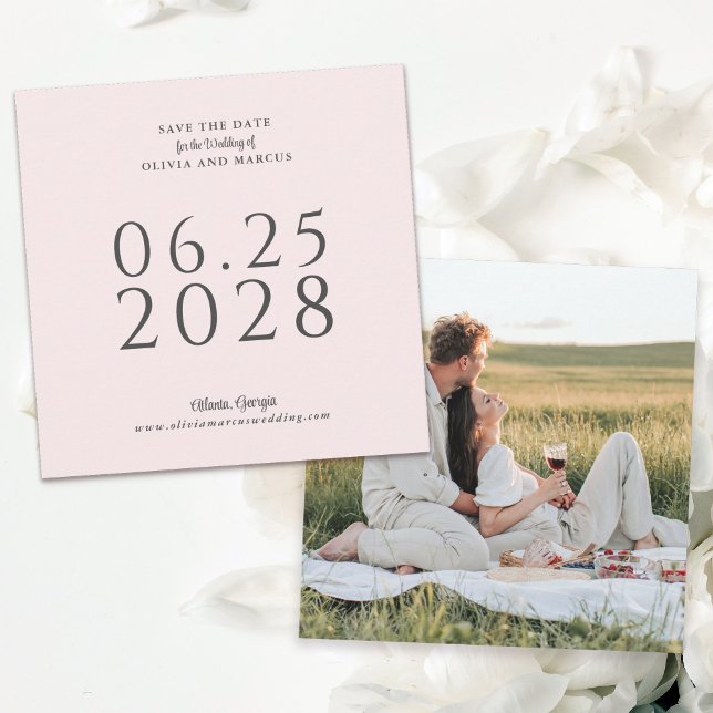 Simple Elegant Square Save the Date with Photo (Creator Uploaded)