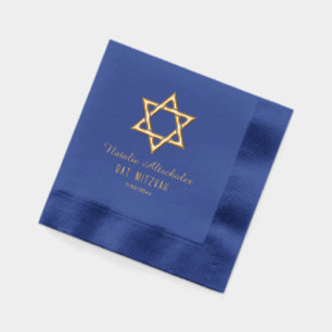 Simple Elegant Star of David #3 Bat Bar Mitzvah Foil Napkins