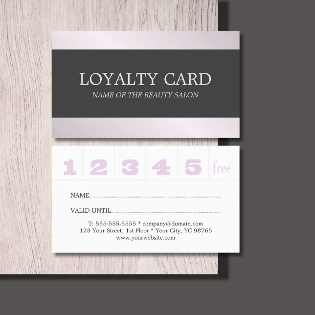 Simple Elegant Stripes Beauty Salon Loyalty Card (Creator Uploaded)