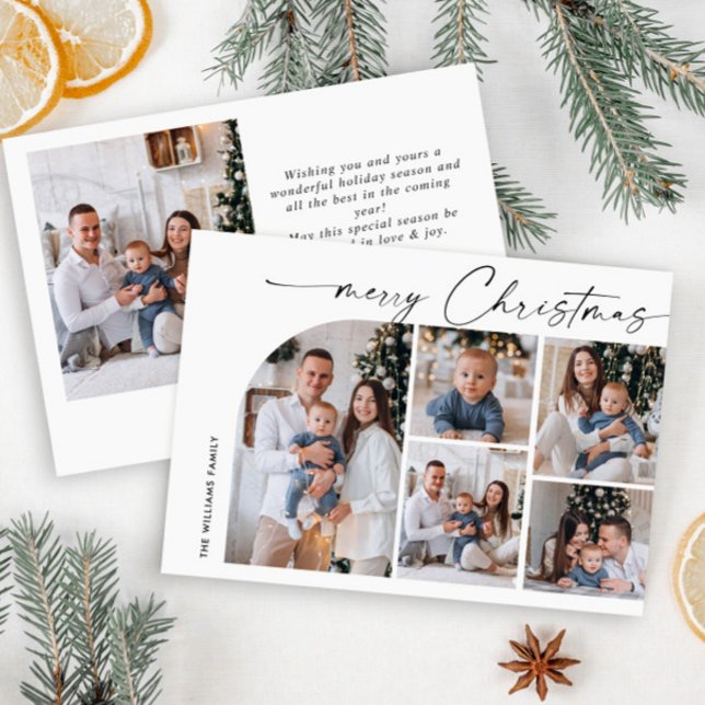Simple Elegant Stylish 6 PHOTO Christmas Greeting Holiday Card (Creator Uploaded)