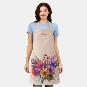 Simple Elegant Stylish Garden Florals Apron