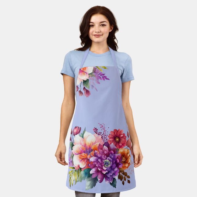 Simple Elegant Stylish Garden Florals Apron (Worn)
