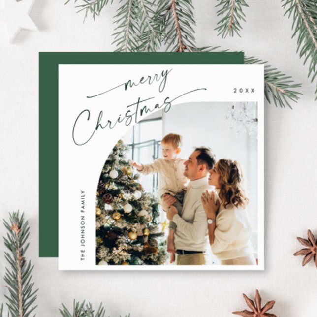 Simple Elegant Stylish PHOTO Christmas Greeting Holiday Card (Creator Uploaded)