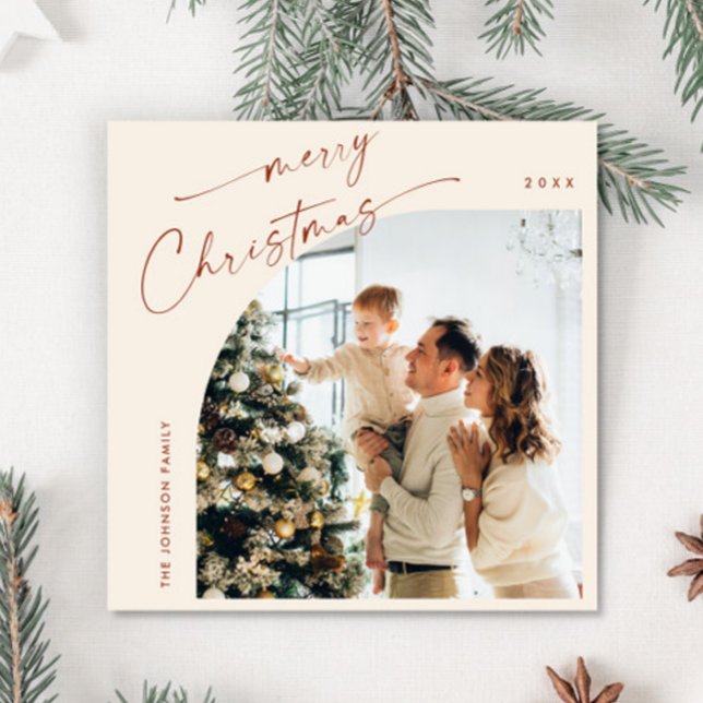 Simple Elegant Stylish PHOTO Christmas Greeting Holiday Card (Creator Uploaded)
