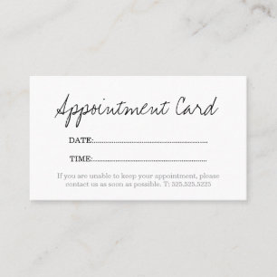 Simple Elegant Stylish White Appointment Card