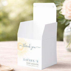 Simple Elegant Sun Sunshine Baby Shower Thank You Favour Box