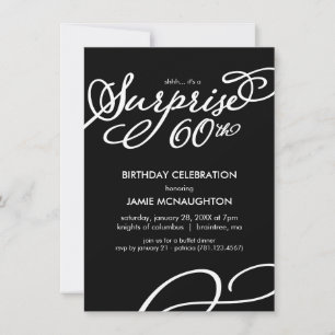 Simple, Elegant Surprise 60th Birthday Invitation