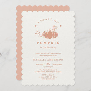 Simple Elegant Sweet Little Pumpkin Baby Shower Invitation