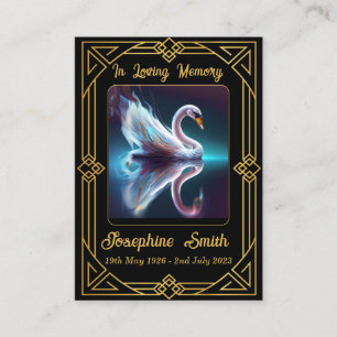 Simple Elegant Sympathy Memorial Black Prayer Card