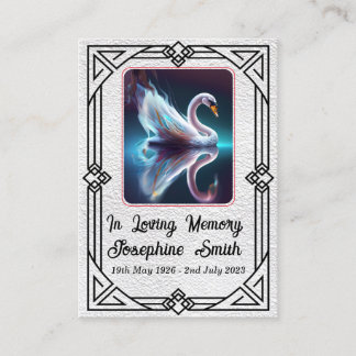 Simple Elegant Sympathy Memorial White Prayer Card