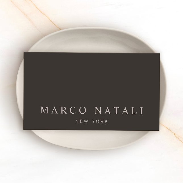 Simple Elegant Taupe Brown Business Card (Creator Uploaded)