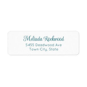 Simple & Elegant Teal 2-Line Return Address Label