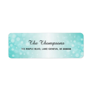 Simple Elegant Teal Gradient Return Address Label