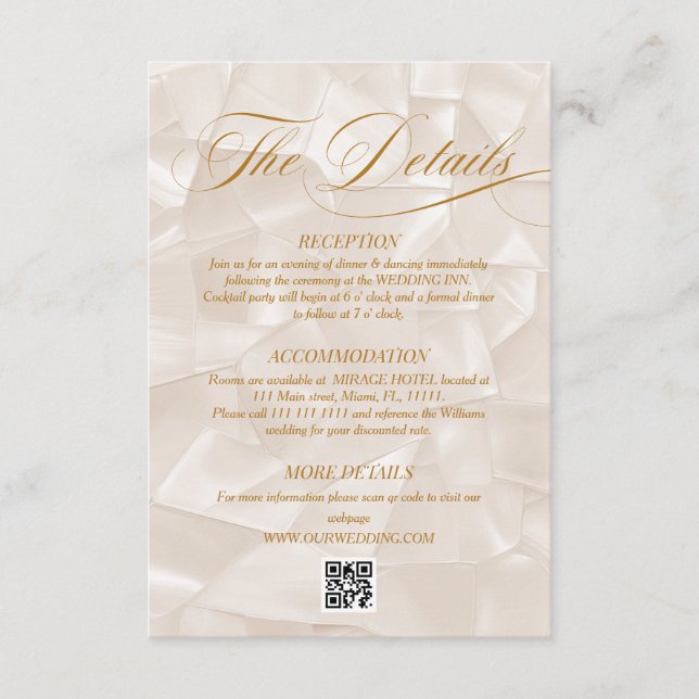 Simple Elegant Terracotta Neutral Wedding Details Enclosure Card (Front)