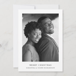 Simple Elegant Text and Photo Merry Christmas Holiday Card