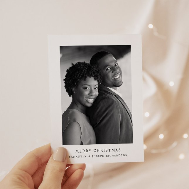 Simple Elegant Text and Photo | Merry Christmas Holiday Postcard (Creator Uploaded)