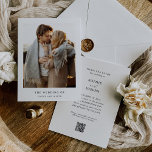 Simple Elegant Text and Photo | QR Code Wedding Invitation<br><div class="desc">This minimalist and elegant wedding invitation features modern black text on a clean white background,  with your personal photo. A simple and stylish look. You can add your scannable QR code so guests can easily RSVP and visit your wedding website.</div>