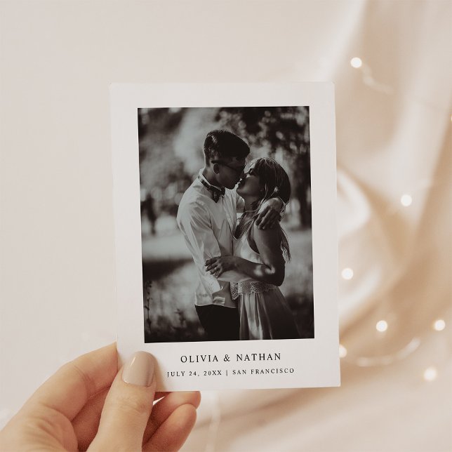 Simple Elegant Text and Photo | Save the Date Announcement Postcard (Creator Uploaded)