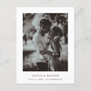 Simple Elegant Text and Photo   Save the Date Announcement Postcard