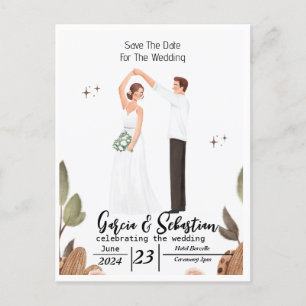 Simple Elegant Text and Photo   Save The Date Magn Holiday Postcard