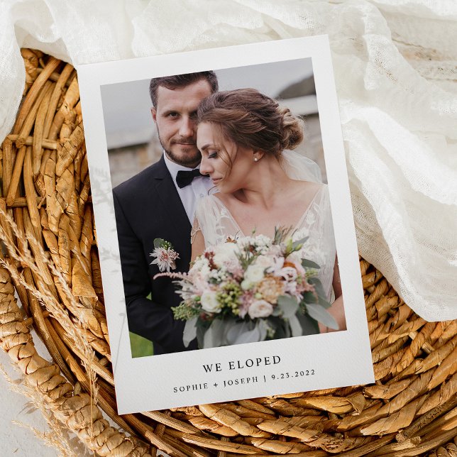 Simple Elegant Text and Photo Wedding Announcement (Creator Uploaded)