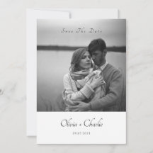 Simple Elegant Text and Photo Wedding Invitation