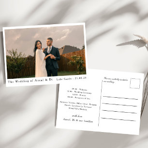 Simple Elegant Text and Photo Wedding Invitation