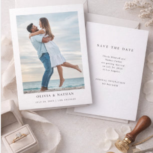 Simple Elegant Text and Photo Wedding Save The Date