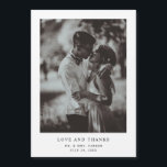 Simple Elegant Text and Photo | Wedding Thank You<br><div class="desc">These minimalist and elegant wedding thank you magnetic cards feature modern black text on a clean white background,  with your personal photo. A simple and stylish look.</div>