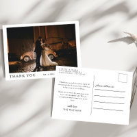 Simple Elegant Text and Photo Wedding Thank You 