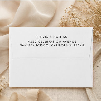 Simple Elegant Text | Boho Wedding Envelope