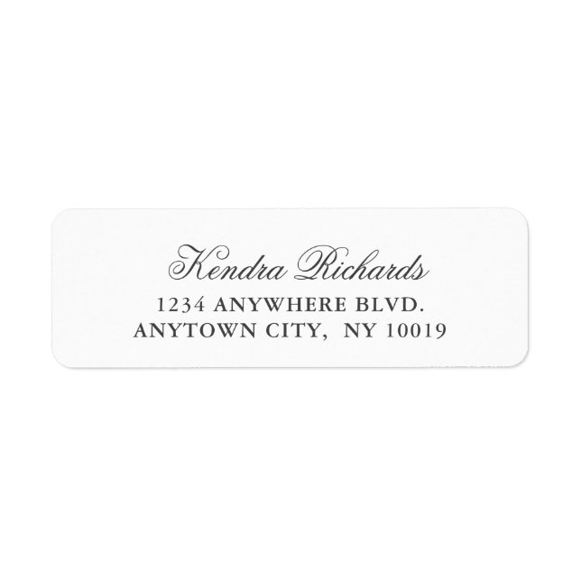 Simple Elegant Text Name and Address Return Address Label (Front)