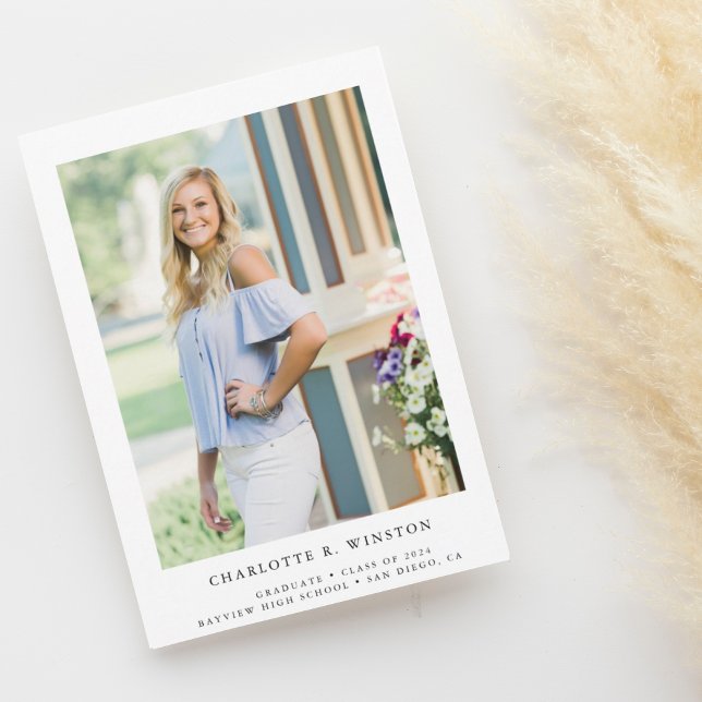 Simple Elegant Text Photo 2024 Graduation  Invitation (Creator Uploaded)