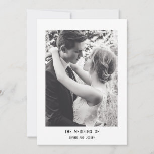 Simple Elegant Text & Photo QR Code Wedding Invitation