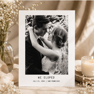 Simple Elegant Text & Photo Wedding Announcement Postcard