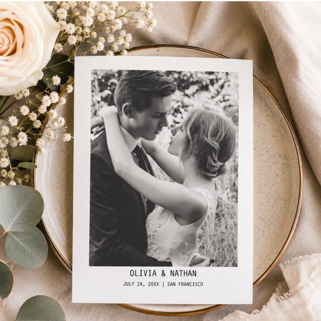  Simple Elegant Text & Photo | Wedding  Save The Date (Simple Elegant Text & Photo | Wedding Save The Date)
