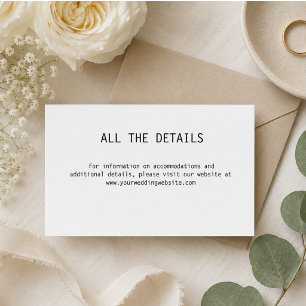 Simple Elegant Text Wedding Save The Date Enclosure Card