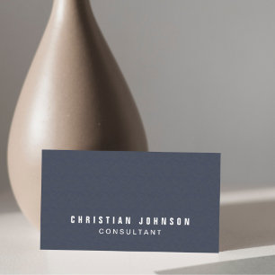 Simple Elegant Texture Blue White Consultant Business Card