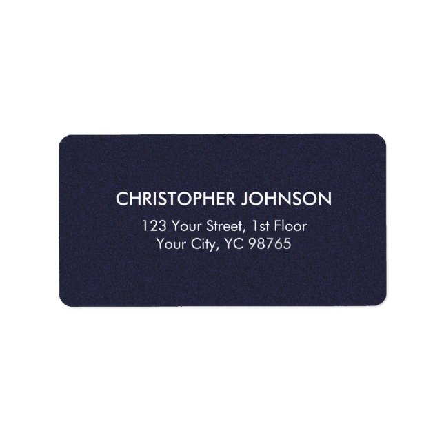 Simple Elegant Texture Blue White Masculine Label (Front)