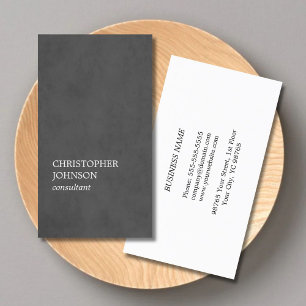 Simple Elegant Texture Dark Grey Consultant Business Card