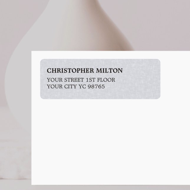 Simple Elegant Texture Grey Business Return Address Label (Creator Uploaded)